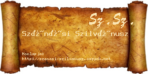 Szénási Szilvánusz névjegykártya